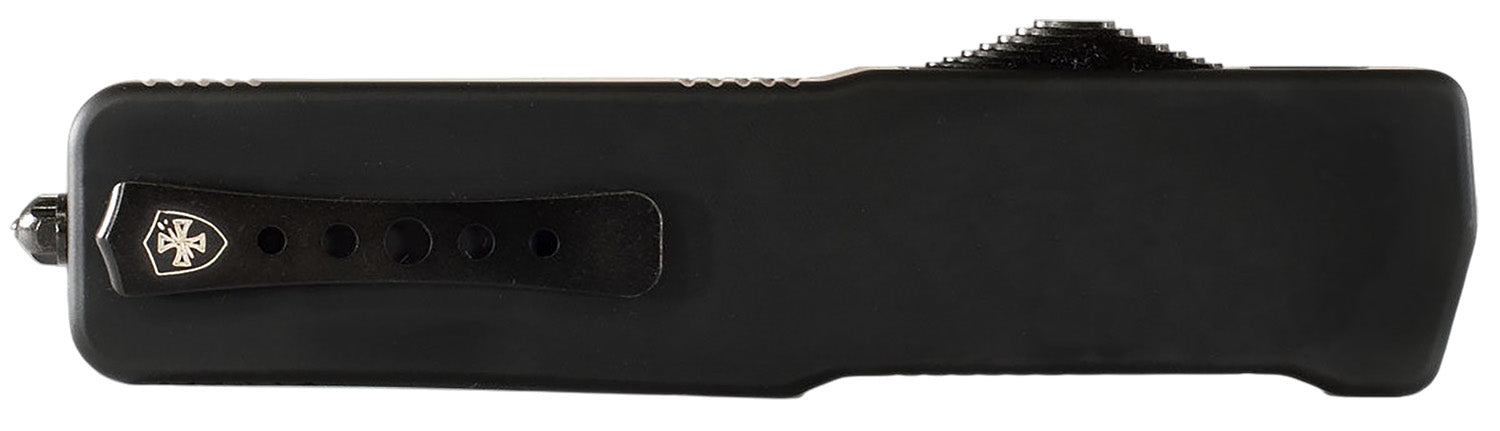 Templar Knife Premium Weighted Slim OTF Drop Point D2 Steel Blade, Black Aluminum Rubber Handle 4.93"