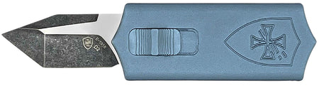 Templar Knife Sentinel Money Clip 1.88" Out-The-Front Tanto Plain Black Oxide D2 Blade 3.41" Blue Aluminum Handle