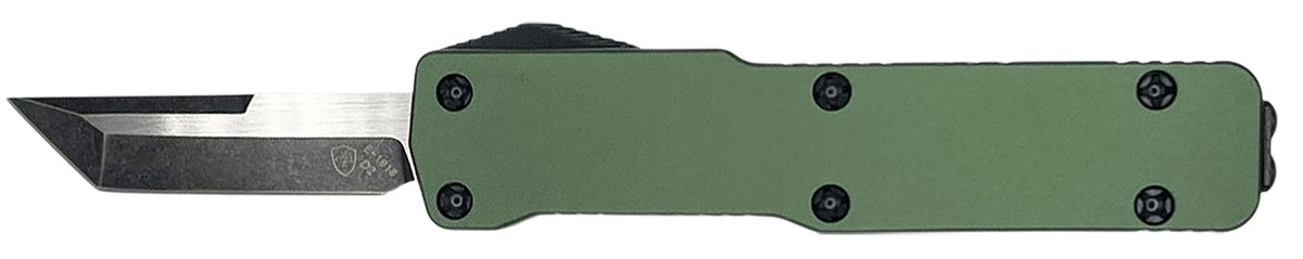 Templar Knife Premium Lightweight 1.85" OTF Tanto Powder Coated D2 Blade Green Anodized Aluminum Handle Cali Legal