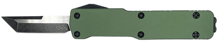 Templar Knife Premium Lightweight 1.85" OTF Tanto Powder Coated D2 Blade Green Anodized Aluminum Handle Cali Legal