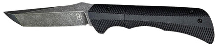 Templar Knife Auto Assist 3.25" Folding Plain D2 Steel Tanto Blade 4.25" Black Aluminum Textured Handle