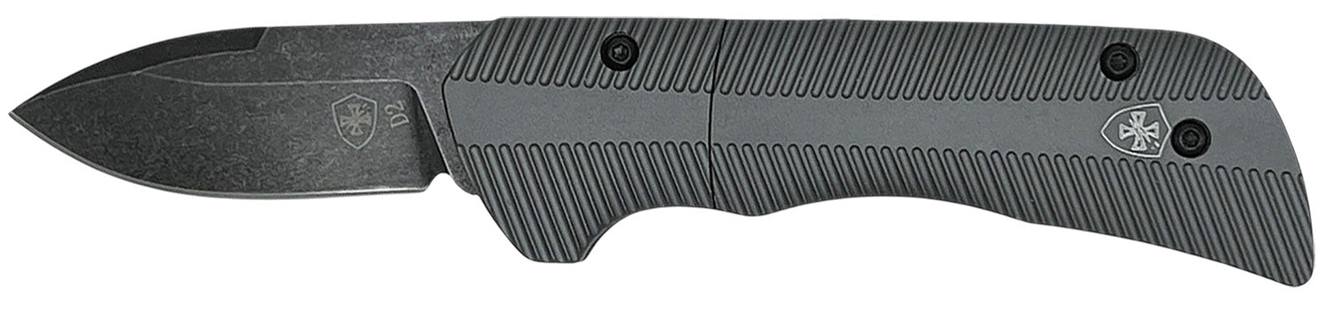 Templar Knife Cali Auto Assist 1.90" Folding Plain D2 Steel Drop Point Blade Gunmetal Anodized Handle