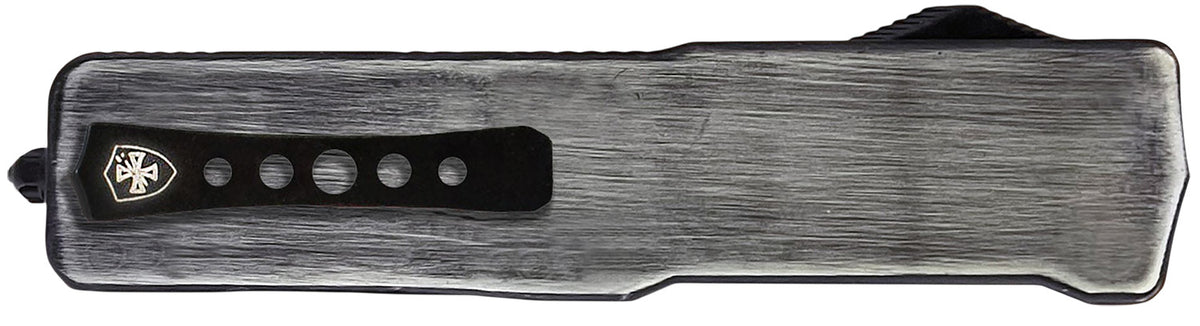 Templar Knife Premium Weighted Knight Slim OTF Drop Point 3.16" Powder Coated D2 Blade 4.93" Gunmetal Handle