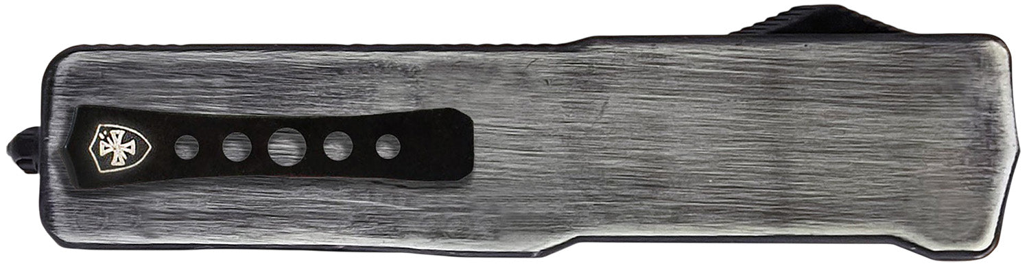 Templar Knife Premium Weighted Knight Slim OTF Drop Point 3.16" Powder Coated D2 Blade 4.93" Gunmetal Handle