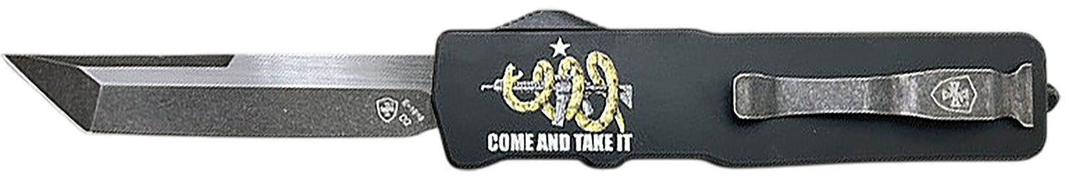 Templar Knife Excalibur Come And Take It Slim OTF Tanto 3.25" Part Serrated D2 Blade Reversible Pocket Clip