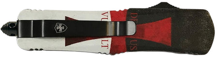 Templar Knife Gen II Templar Flag Large OTF Tanto 3.50" Black Oxide 440C SS Blade 5.50" Flag Handle Glass Breaker