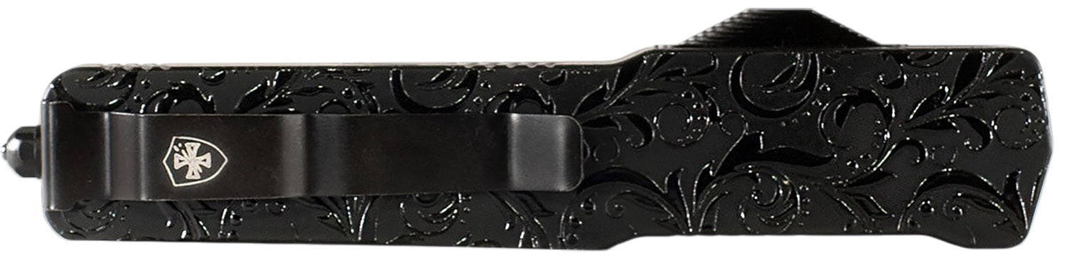 Templar Knife Premium Lightweight Maiden Gloss OTF Dagger Powder Coated D2 Steel Blade Black Gloss Aluminum Handle