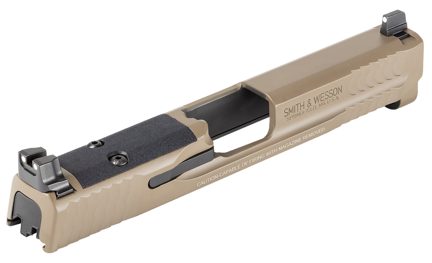 S&W 14478 Shield 9mm FDE Optic Ready Slide Assembly with Serrated Top