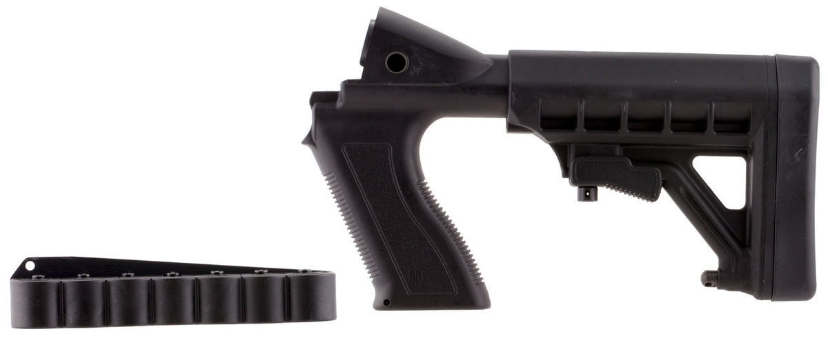 Archangel AA50088 Six-Position Black Synthetic Pistol Grip Tactical Stock with Shell Carrier for 12 Gauge Mossberg 500 and Maverick 88