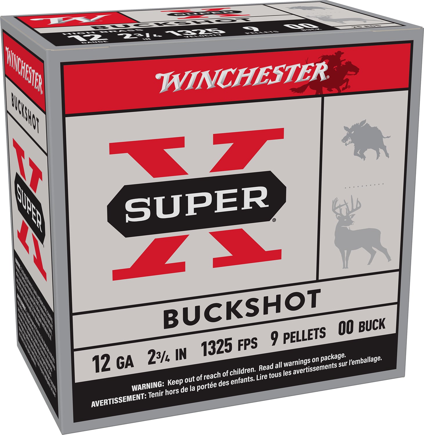 Winchester  Shotgun Ammo 12 Gauge 2.75 in 1-1/8 oz 00 Buck