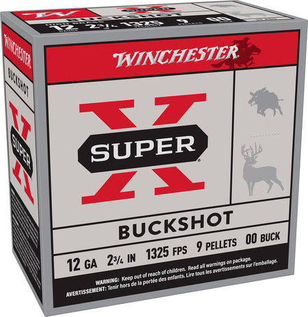 Winchester  Shotgun Ammo 12 Gauge 2.75 in 1-1/8 oz 00 Buck