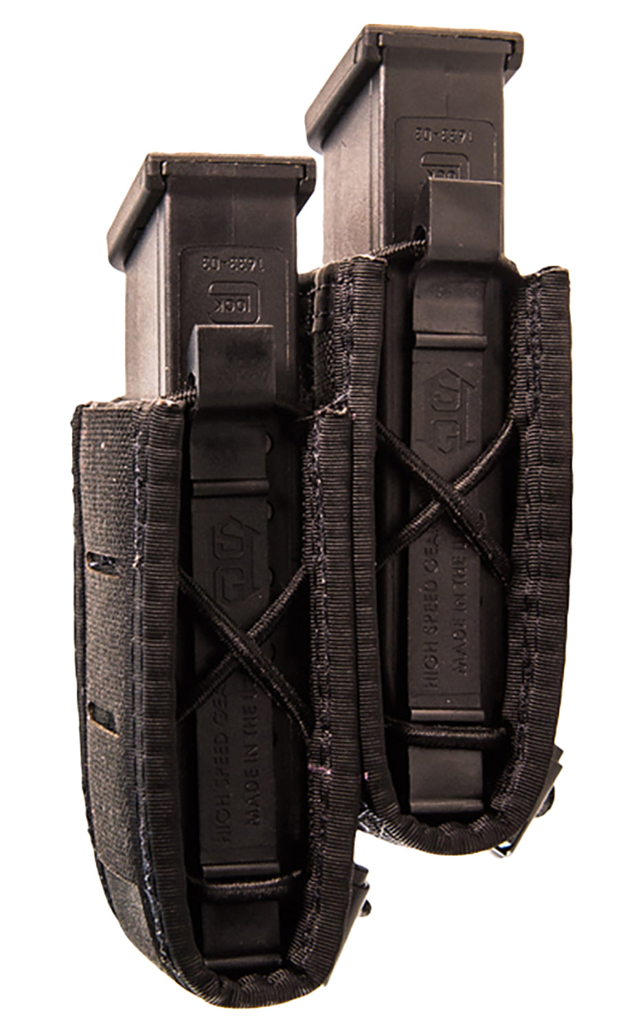 High Speed Gear 41PS02BK Double Duty Staggered Pistol Pouch Black Nylon MOLLE