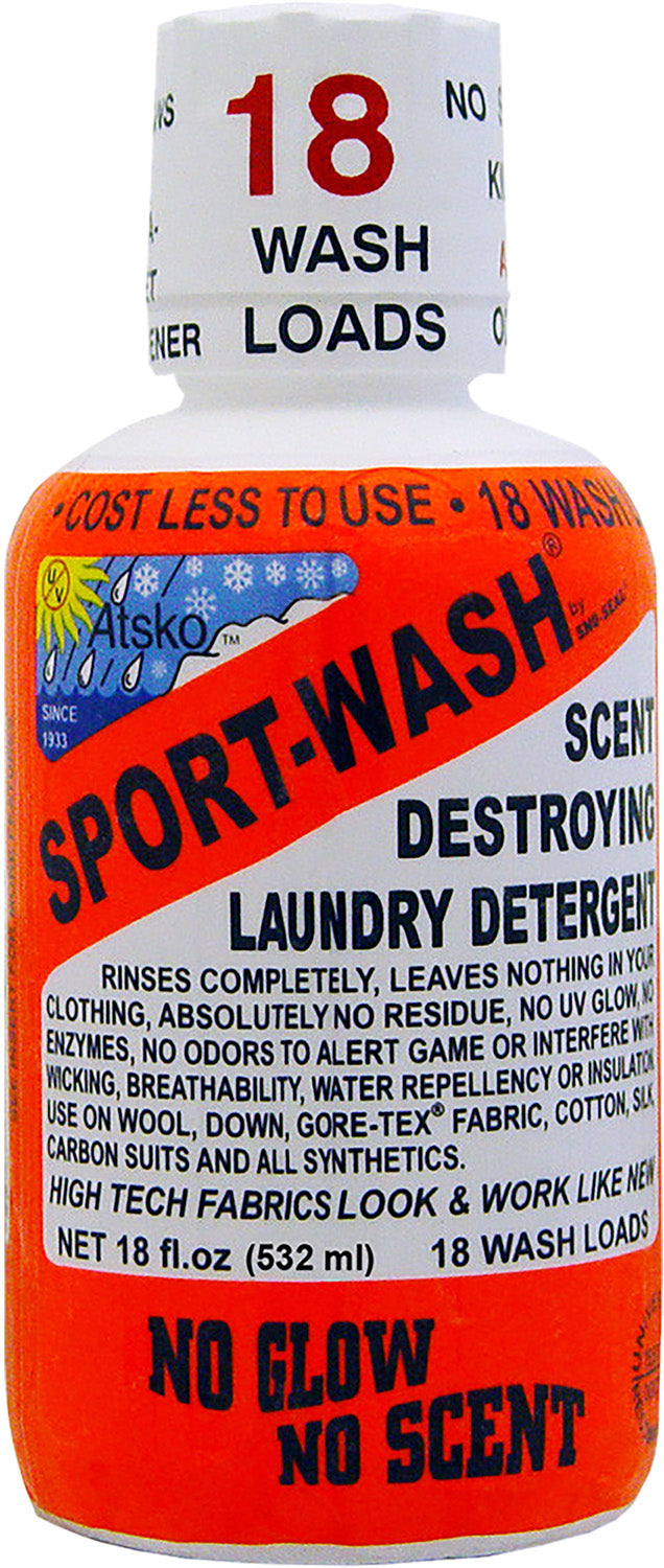 Atsko Sport Wash Detergent 18oz Gentle Residue-Free Fabric Cleaner 18 Loads