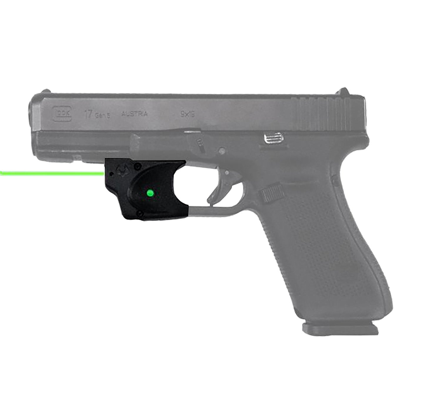 Glock 17/19/34/45/47 Green Laser Sight Viridian E-Series 9120091 Black Polymer Mount