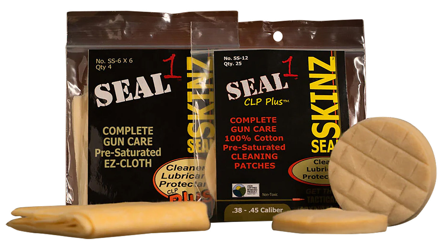 Seal 1 SS-12 SKINZ Cleaning Cloths 270-30 Cal 1.75" Cotton Patches