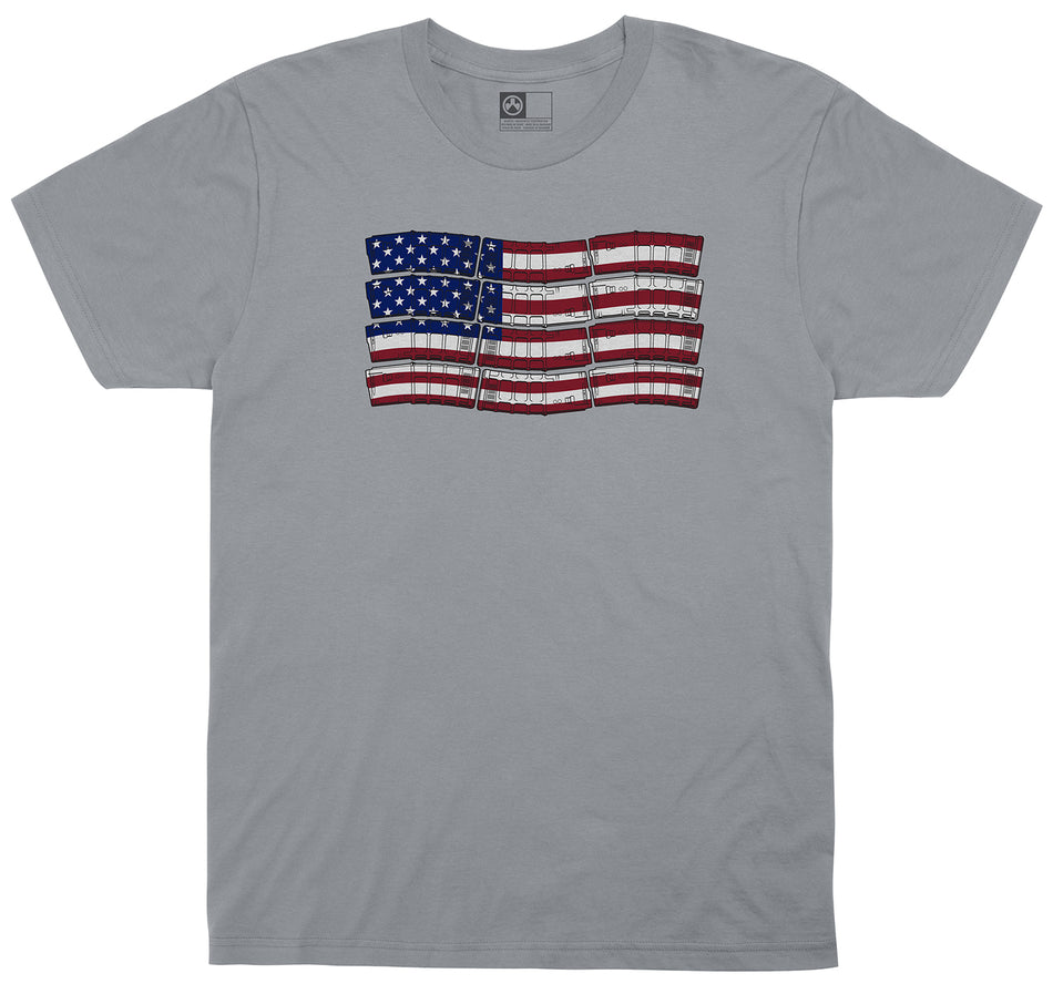 Magpul MAG1180-010 American Flag Charcoal Grey Short Sleeve Tee Small