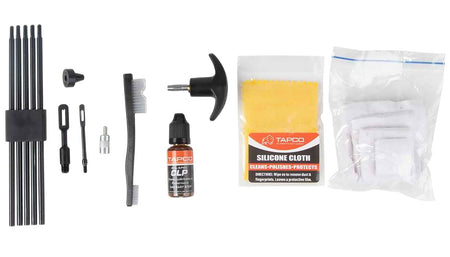 Tapco Universal Cleaning Kit with CLP and Patches 22 Cal to 12 Gauge Black