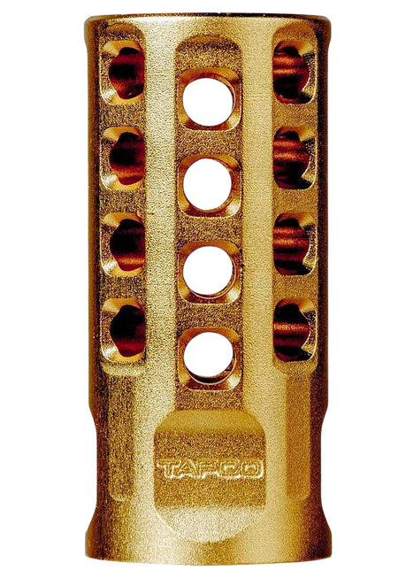Tapco TAP22032 Muzzle Brake Gold Aluminum 22LR 1/2x28 2 Inch OAL