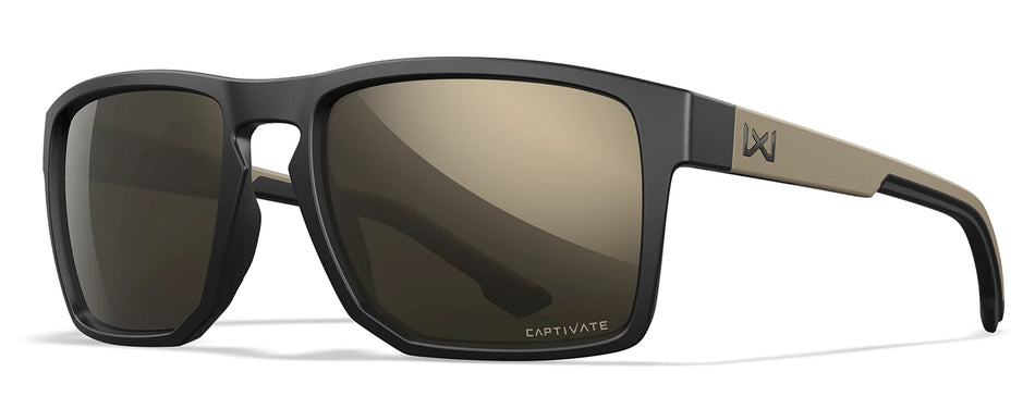 Wiley X Founder Tungsten Mirror Lens AC6FND04 Polycarbonate Matte Black Tan Frame