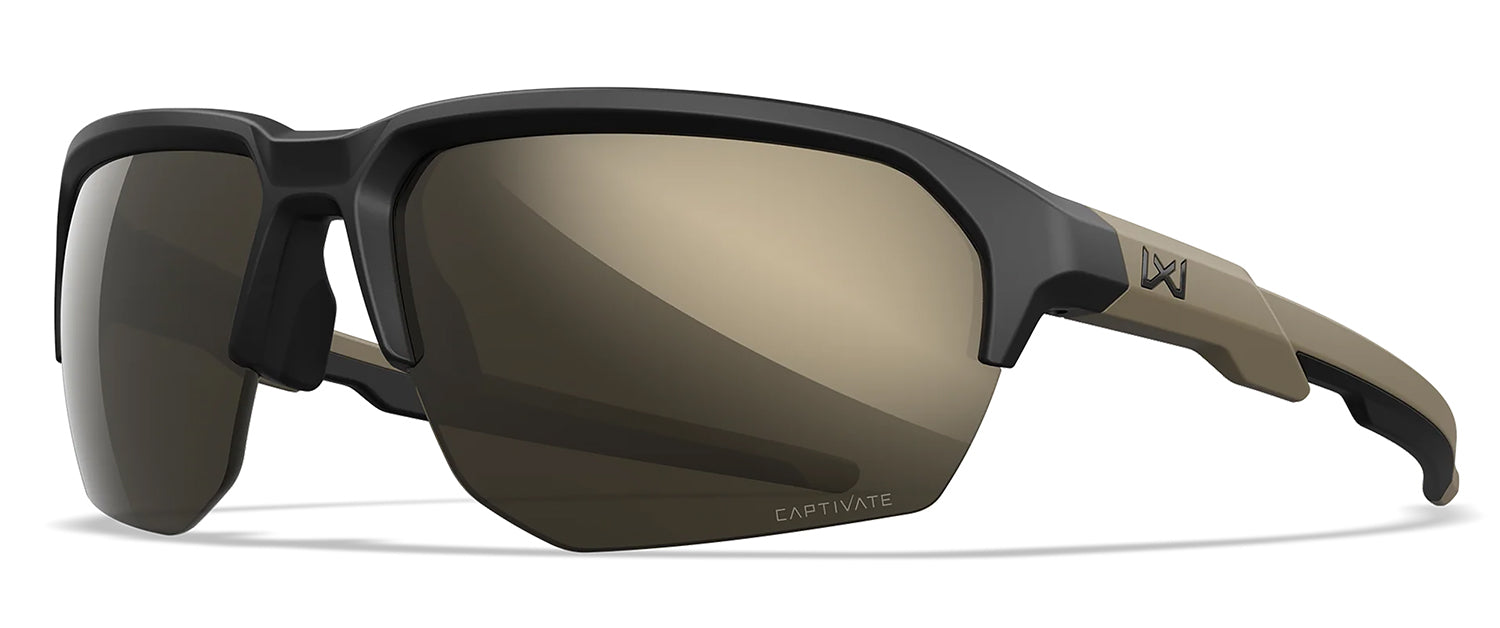 Wiley X Jakl M/L CHJKL04 Tungsten Mirror Lens Matte Black Tan Frame Eyewear