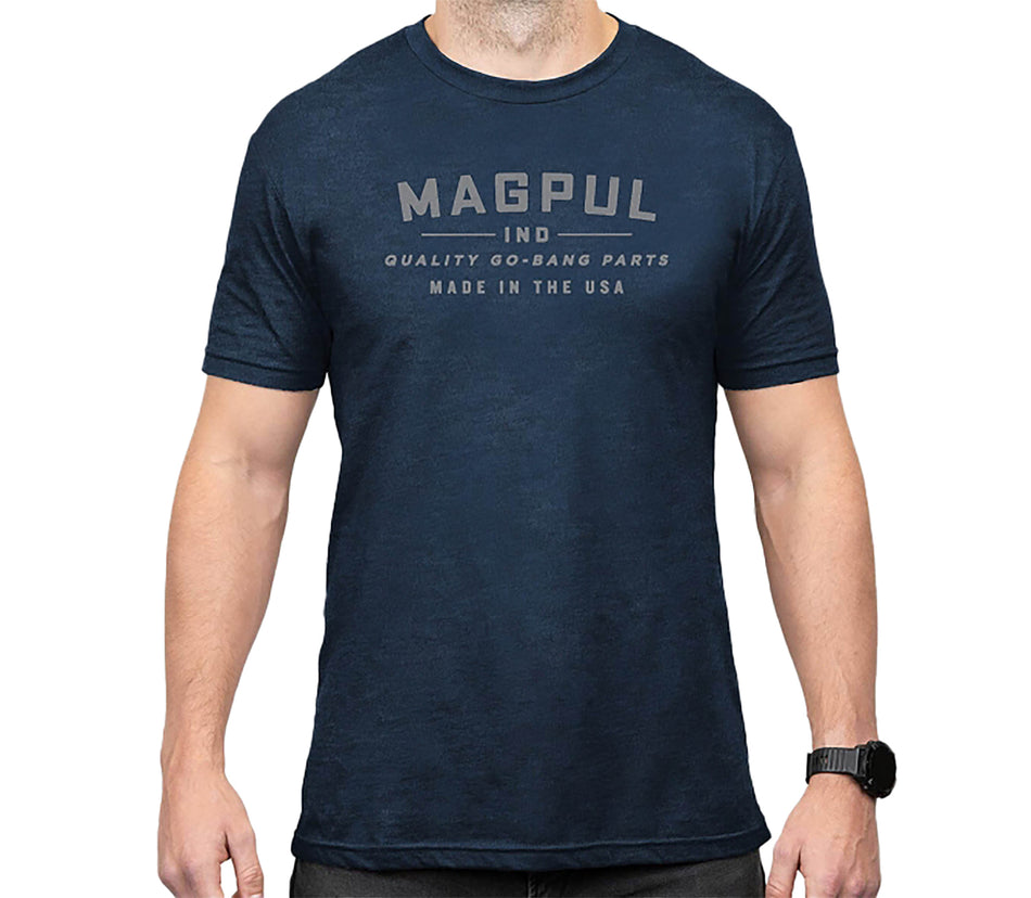 Magpul Icon Go Bang Parts Navy Heather Cotton Poly Short Sleeve Large