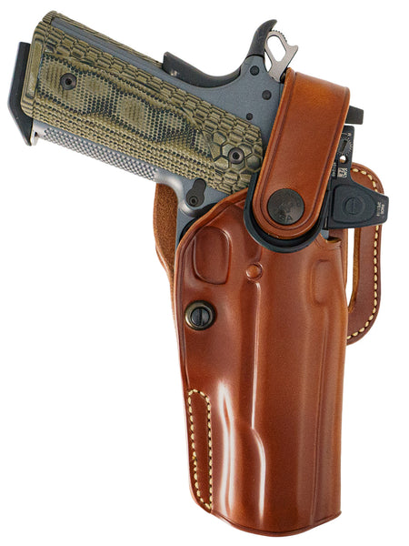 Galco APO212R Strongside Crossdraw OWB Belt Holster Tan Steerhide Kimber 1911 5" Right Hand