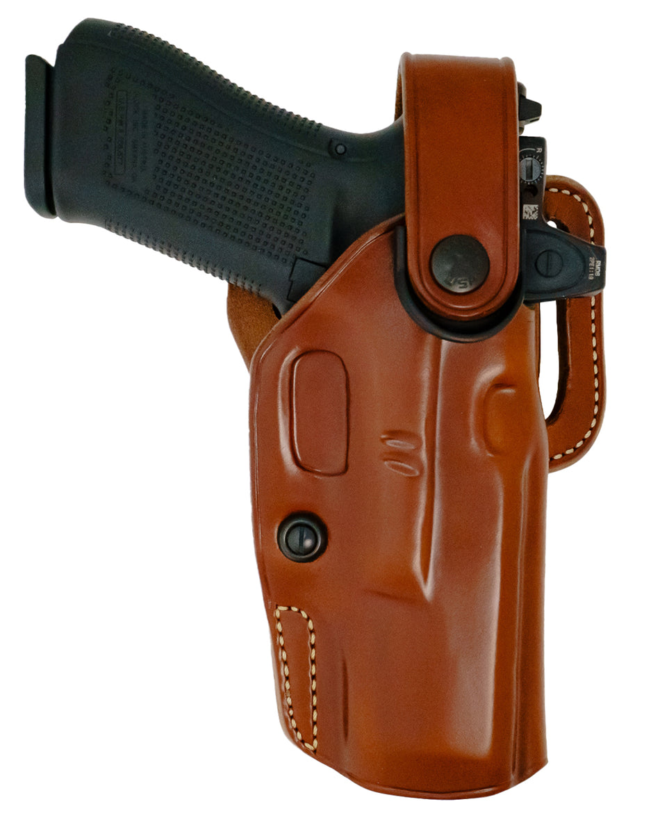 Galco APO226R OWB Tan Steerhide Belt Holster Fits Glock 19 Gen 1-5 Strongside/Crossdraw RH