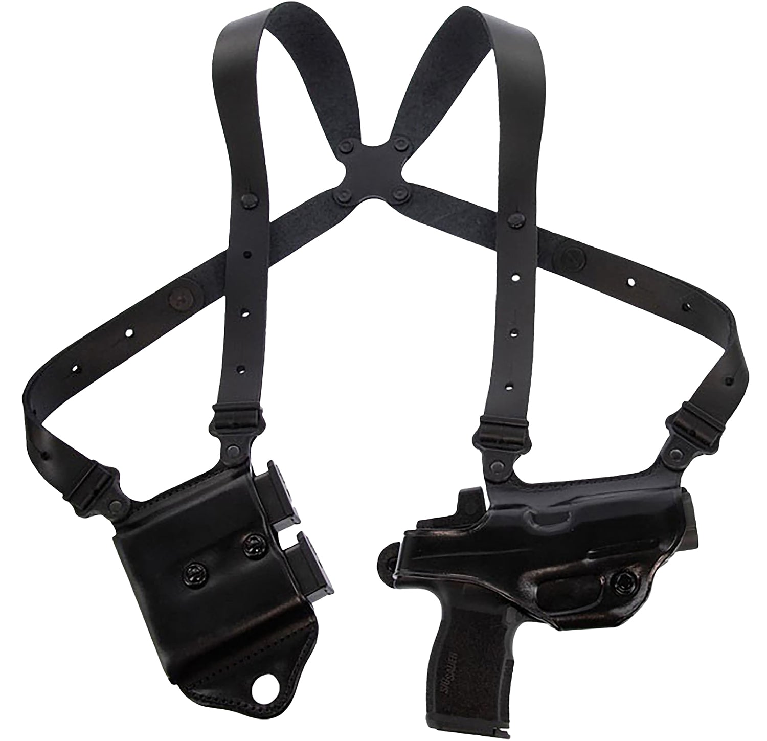 Galco MCII894RB Miami Classic II Spider Harness Shoulder System Black Steerhide Sig P365 X Macro Right Hand