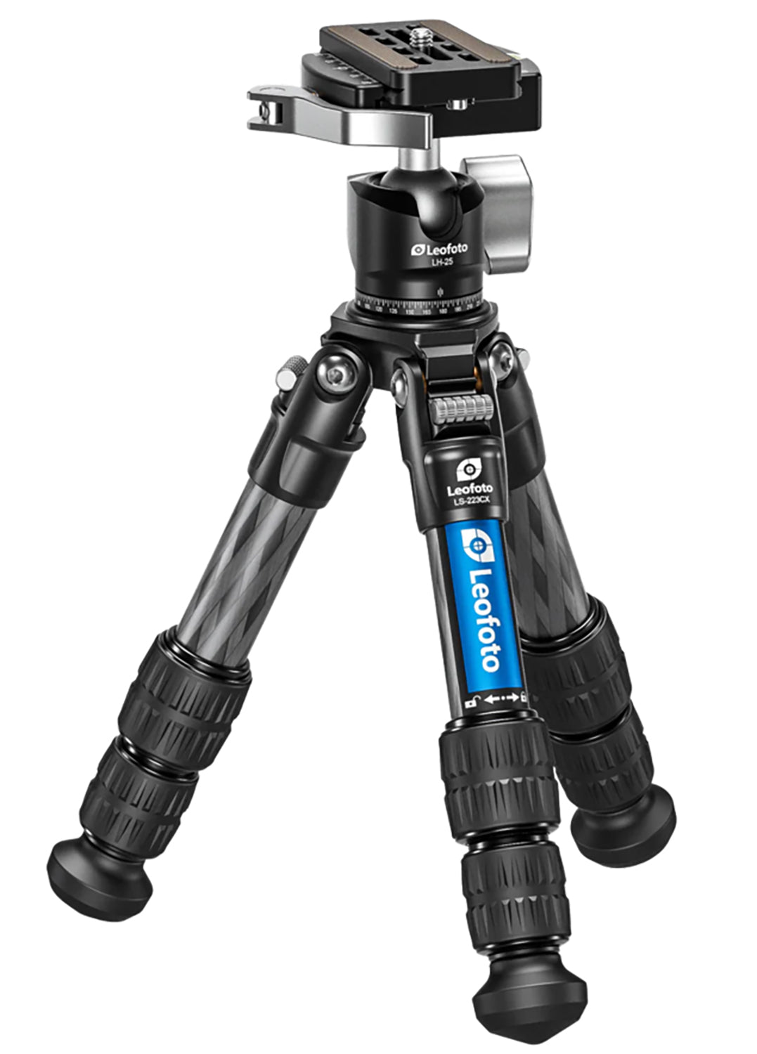 Leofoto USA LS-223CX Carbon Fiber Tripod LH-25 Head Black Aluminum
