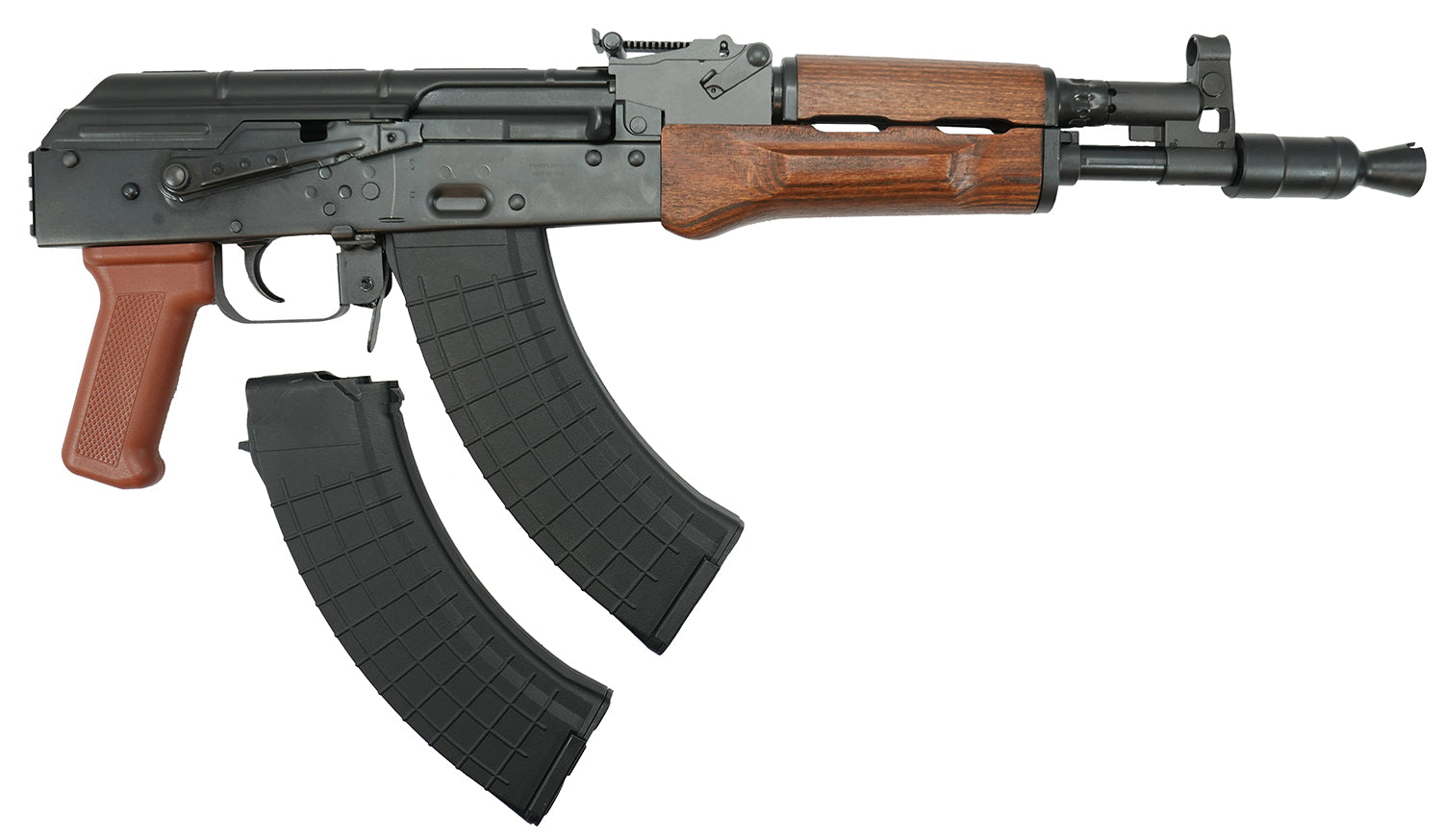 Pioneer Arms AK0031FTPROW Hellpup Pro 7.62x39mm 30+1 11.73" Black Threaded Barrel, Receiver w/Black Side Mounted Optic Rail, Rear Picatinny Rail, Wood Forend, Wood Grip, Right Hand