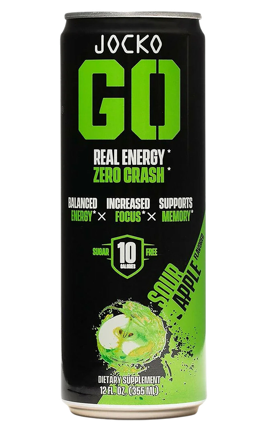 Jocko Fuel Sour Apple 12oz Energy Drink 12-Can Pack