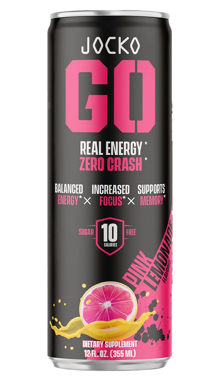 Jocko Fuel Pink Lemonade 12oz Energy Drink 12-Can Pack