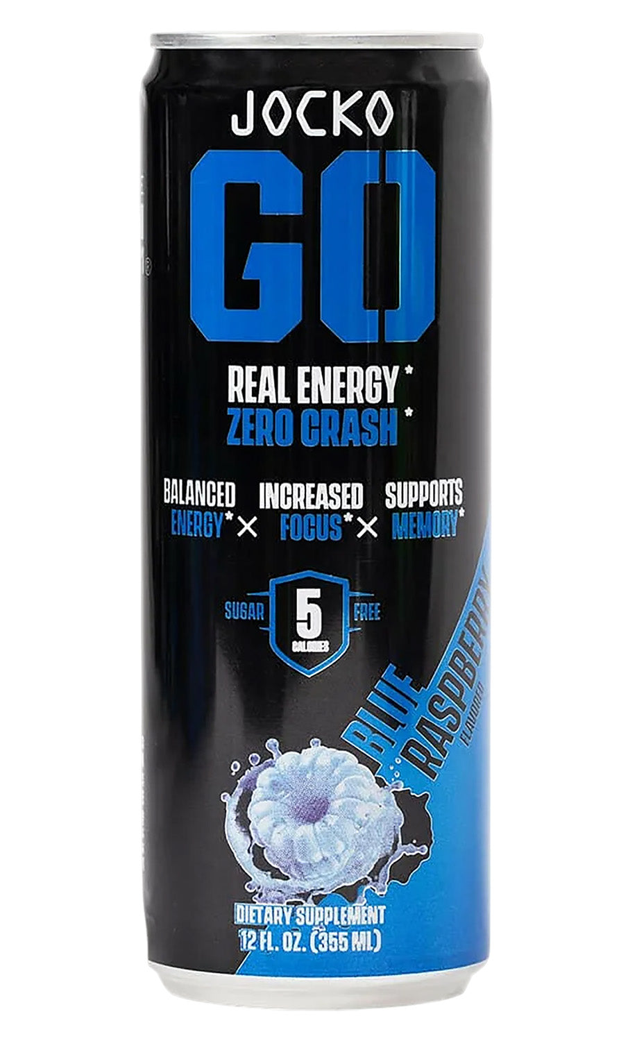 Jocko Fuel Blue Raspberry 12oz Energy Drink 12-Can Pack