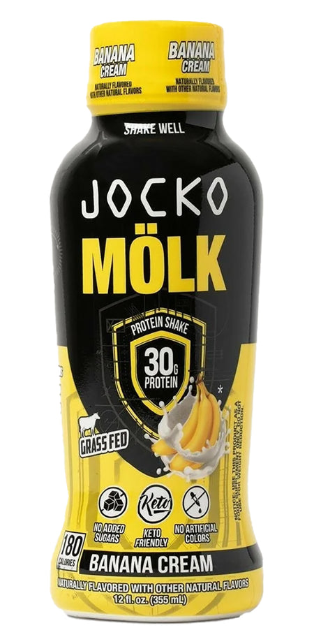 Jocko Fuel Banana Cream 12oz Protein Shake 12-Pack