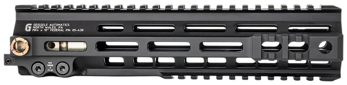 Geissele SMR Mk4 10-Inch Free-Float Handguard, Black Aluminum