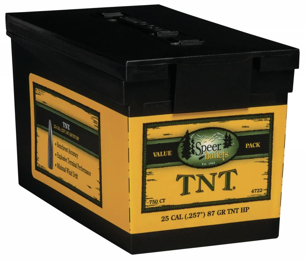 Speer TNT .25 Caliber .257 87 Grain Hollow Point Rifle Bullets Value Pack 750
