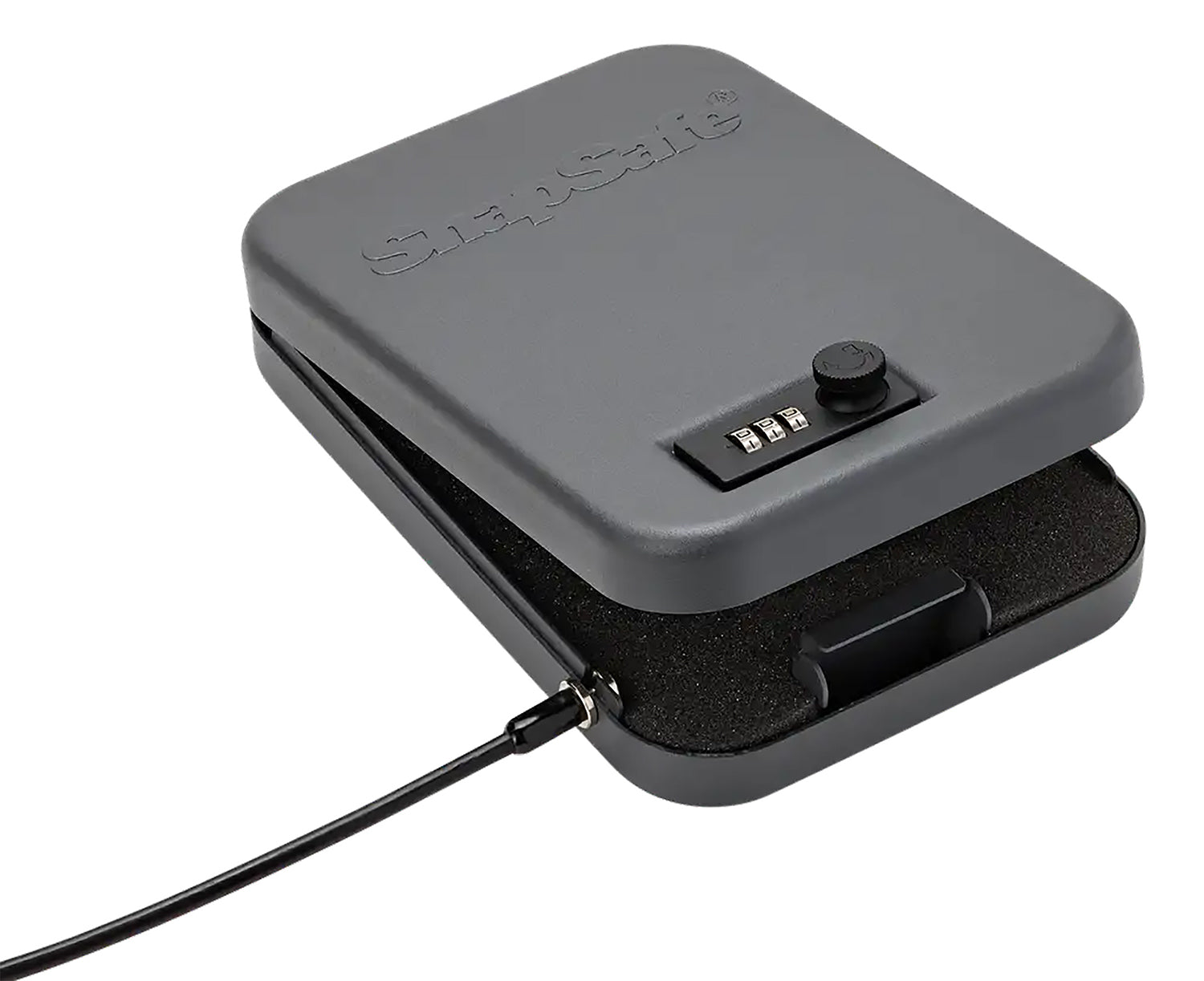 SnapSafe 75230 Large Combination and Key Lock Box Black Steel with Security Cable 9.50" x 6.50" x 1.75"