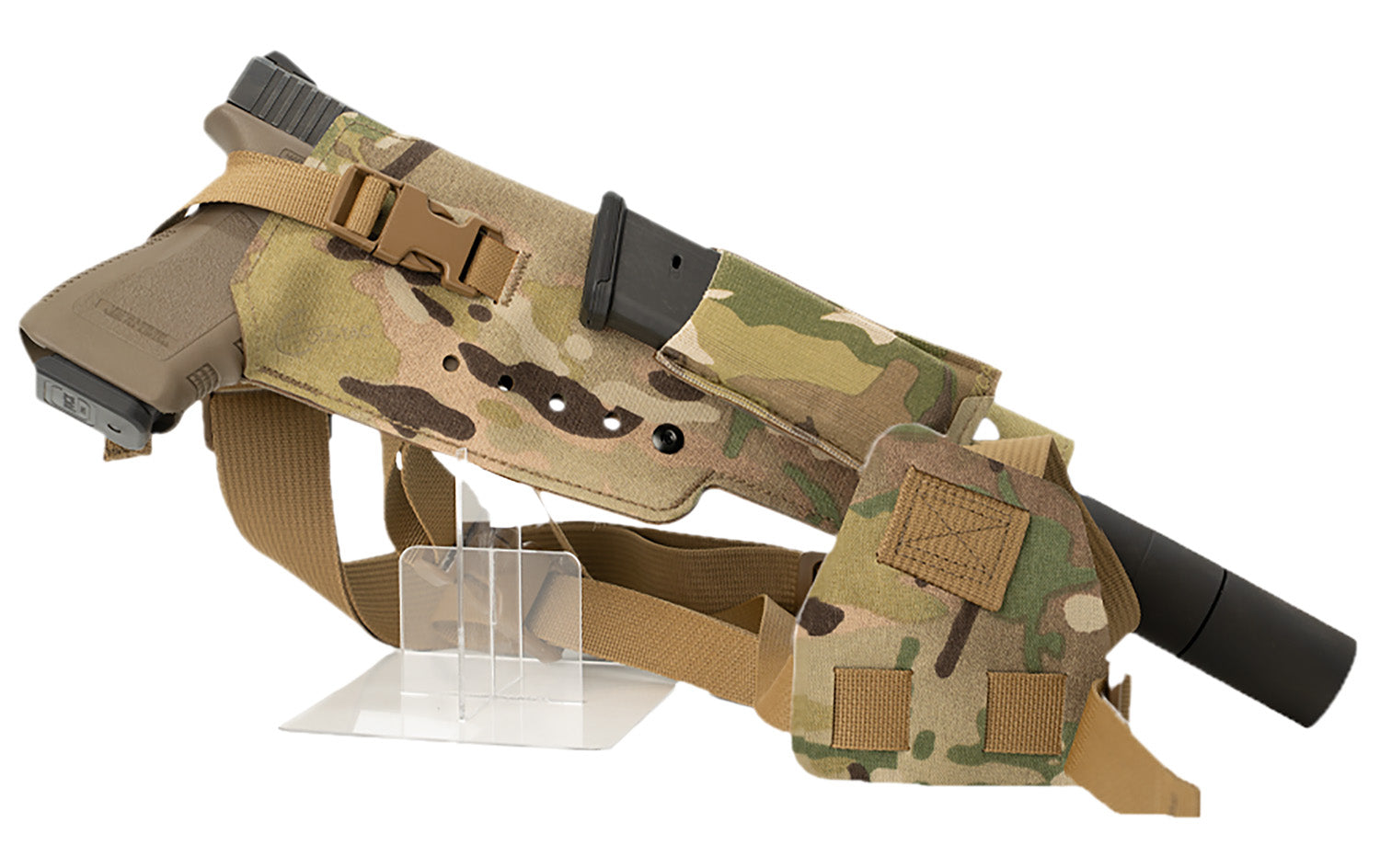 Cole-tac Varmint Wrangler XL Chest-Mount Pistol Holder MultiCam LH VWX108