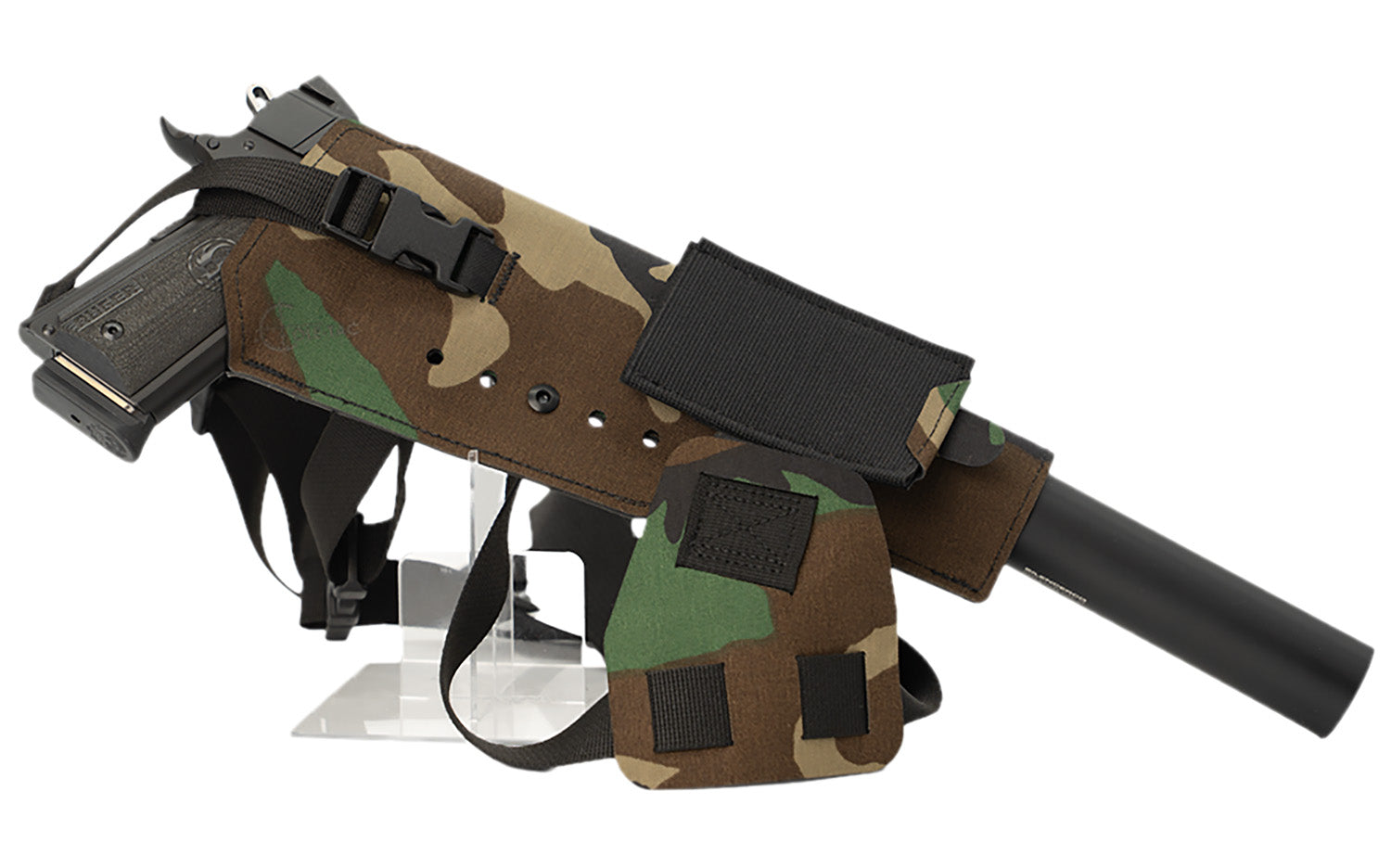 Cole-tac Varmint Wrangler XL Chest-Mount Pistol Holder M81 Woodland RH VWX111