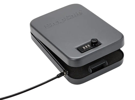SnapSafe 75240 XL Combination and Key Lock Box Black Steel with Security Cable 10" x 7" x 2"