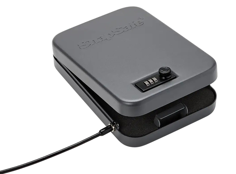 SnapSafe 75240 XL Combination and Key Lock Box Black Steel with Security Cable 10" x 7" x 2"