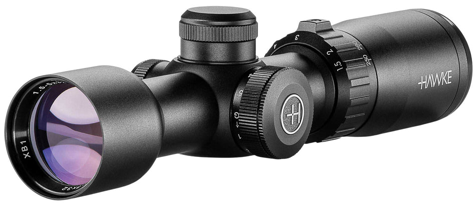 Hawke 12221 XB1 Riflescope 1.5-5x32mm Black 1-Inch Tube Illuminated Red/Green SR Reticle