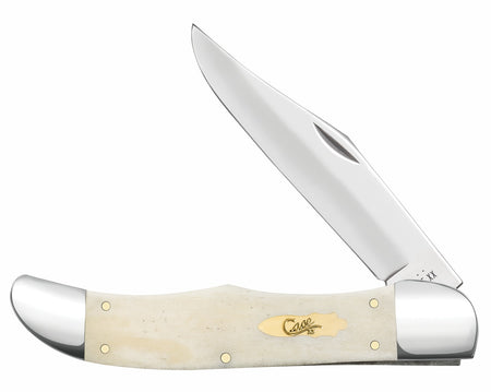 Case 11024 Hunter Pocket Knife 4.10" Mirror Polished Tru-Sharp SS Clip Point Blade, Smooth Natural Bone Handle