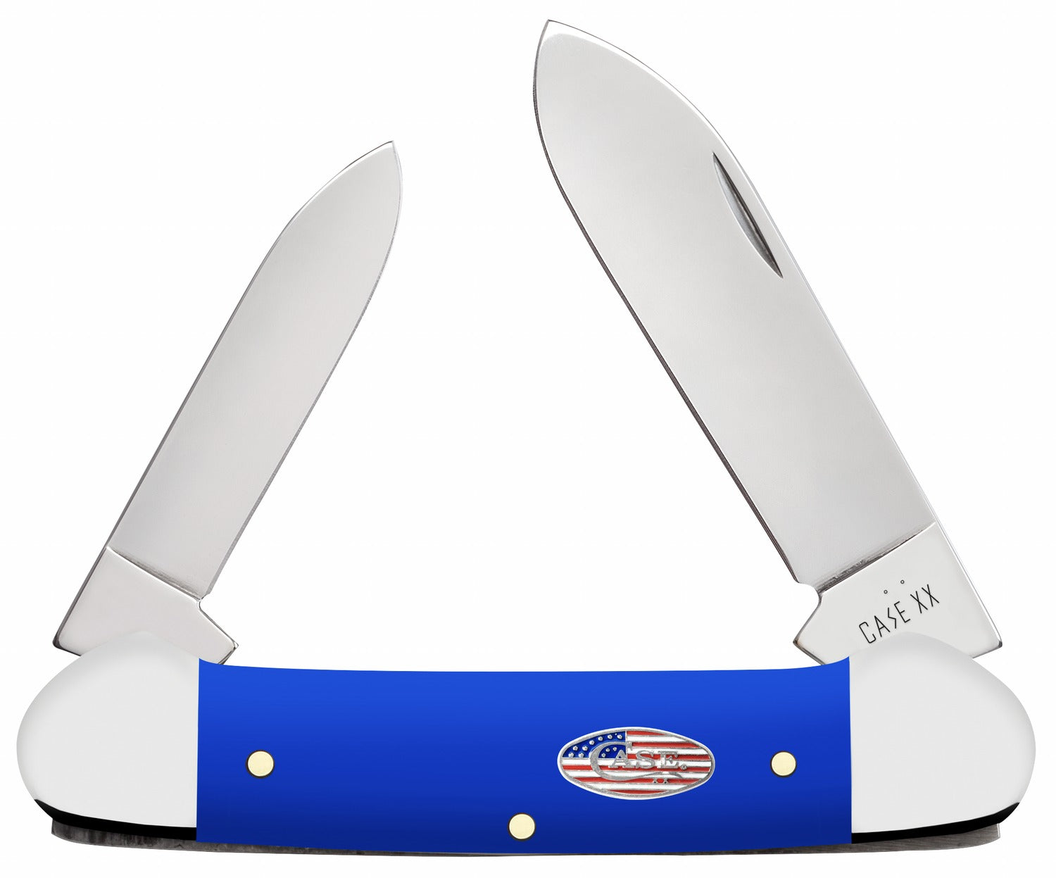 Case 16404 Canoe Pocket Knife with Tru-Sharp SS Pen and Spear Blades, Smooth Royal Blue Synthetic Handle