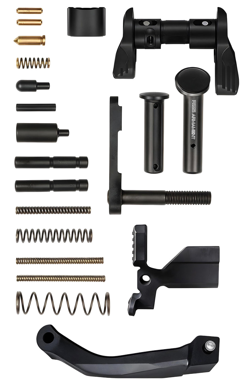 Rise Armament 12003ADV Lower Parts Kit for AR Platform Black Aluminum Finish