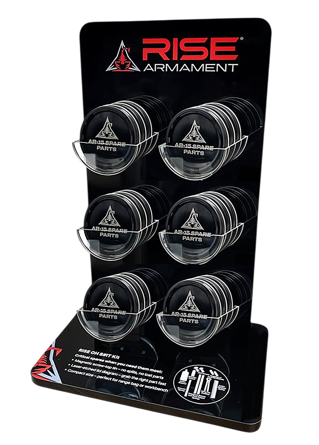 Rise Armament RAOSKDISPLAY Black Aluminum Oh S#it Spare Parts Kit for AR