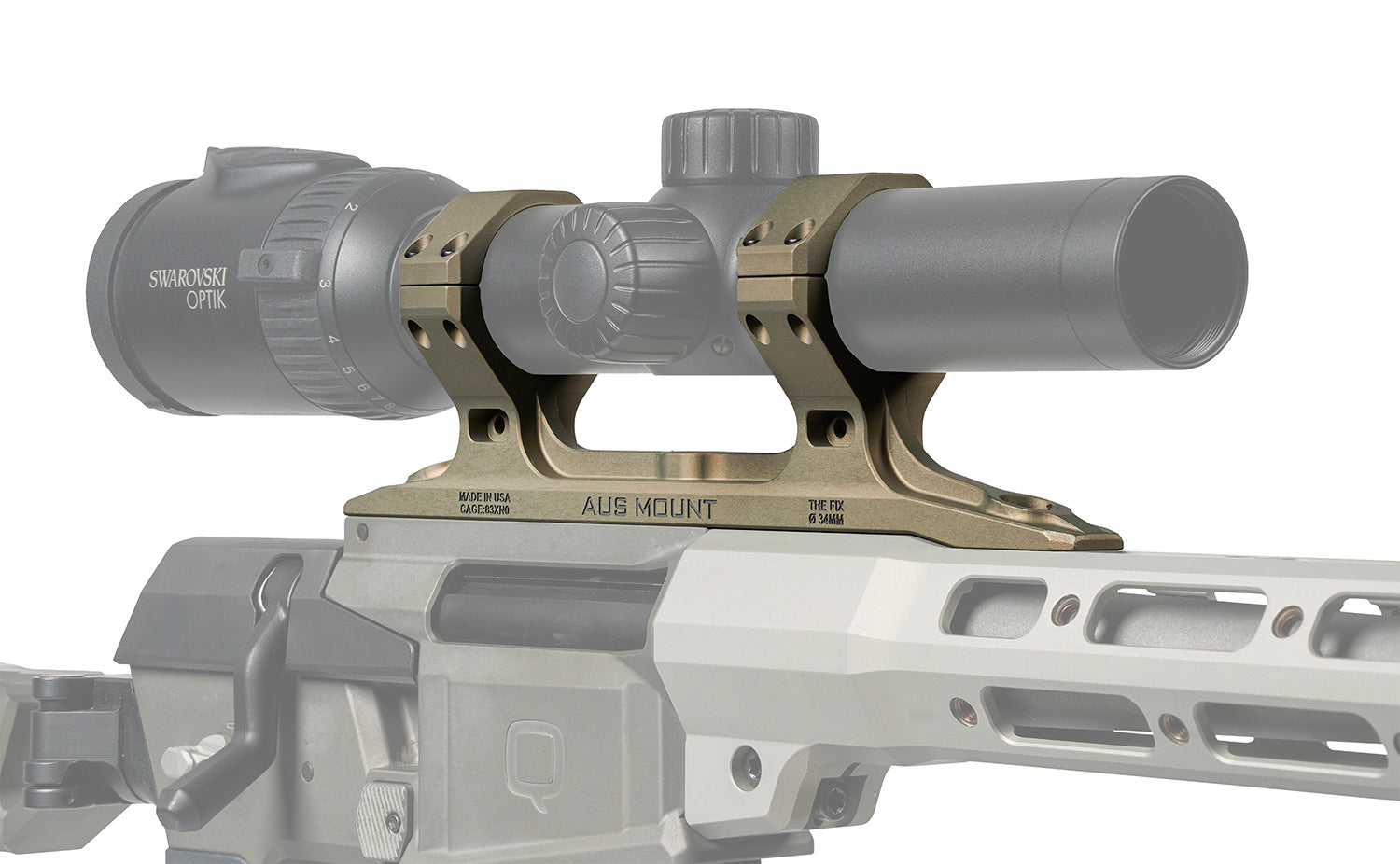 Q 100-262 Direct 34MM AUS Mount The Fix Rifle Clear Finish