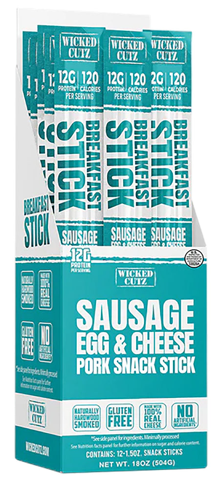 Wicked Cutz WCBR12SEC Egg Sausage and Cheese Snack Sticks 12 Count