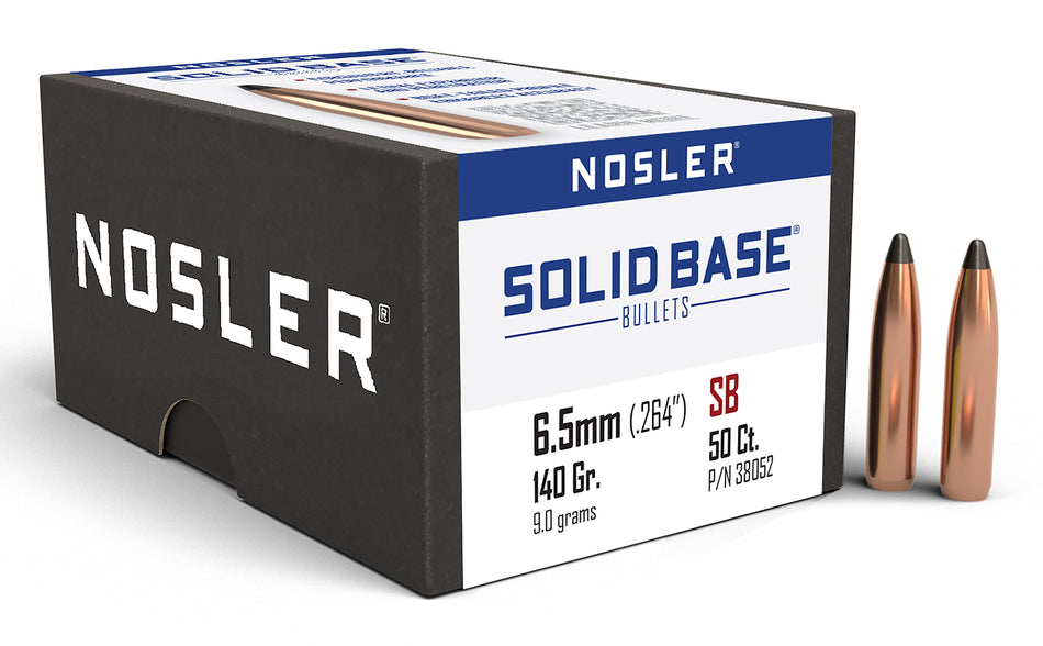 Nosler 6.5mm .264" 140gr Solid Base Soft Point Bullets 50ct