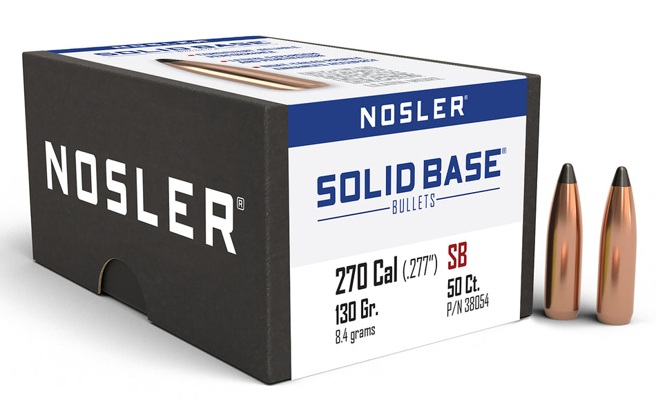 Nosler 270 Cal .277 130gr Solid Base Soft Point Reloading Bullets 50ct